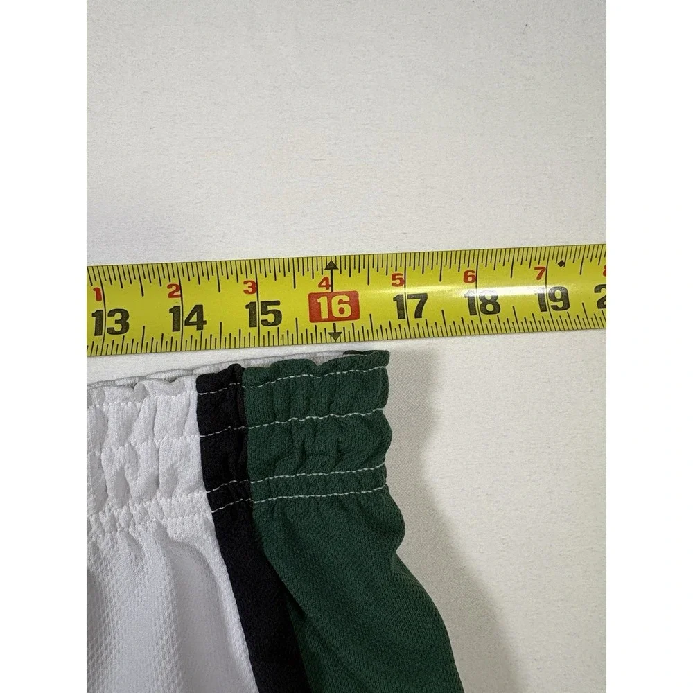 VTG 90s Nike Team Mesh Basketball Shorts XL White Green Made in USA Swoosh